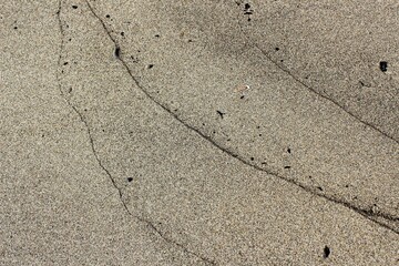 Waves draw the lines on the sand