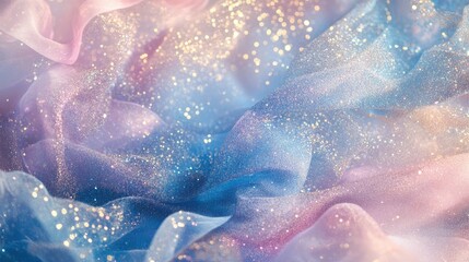 Fototapeta premium Beautiful flowing background with soft colors and glitter, capturing the elegance and magic of a fairy tale