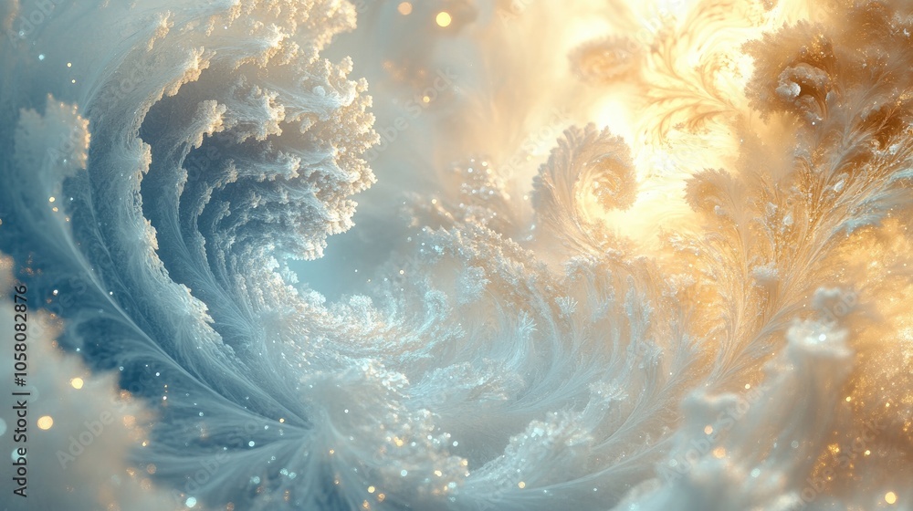 Aufkleber soft, ethereal background with swirling shapes and sparkles, creating a fairy-tale atmosphere with e