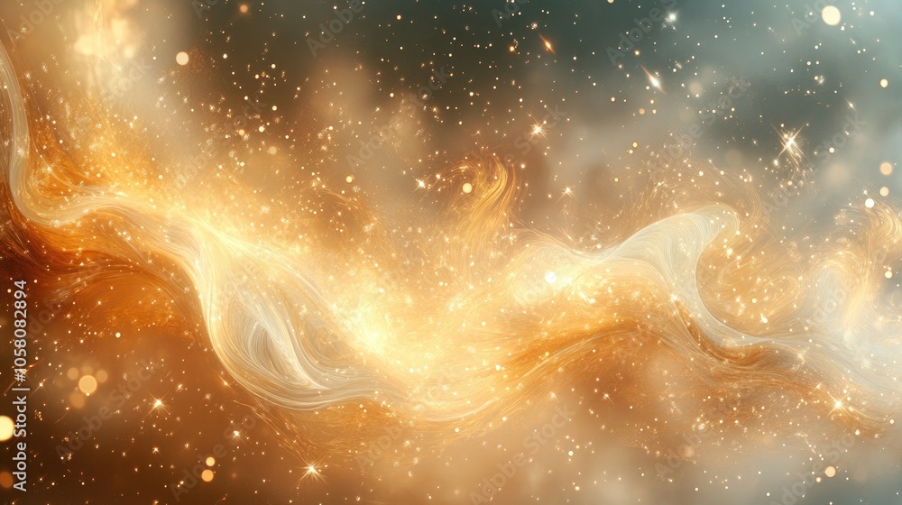 Aufkleber soft, ethereal background with swirling shapes and sparkles, creating a fairy-tale atmosphere with e