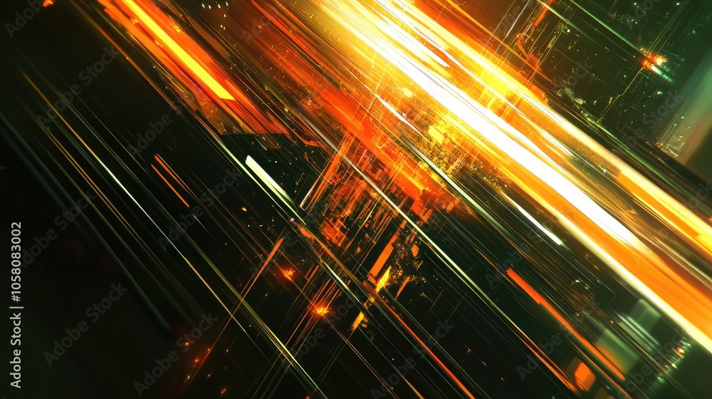 Poster a futuristic digital background with abstract lines and glowing shapes, capturing the essence of hig