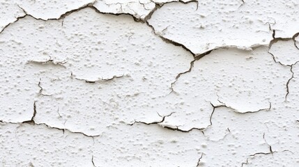 Fototapeta premium The surface showcases a textured pattern of white paint, displaying significant cracks that suggest age and wear over time SEAMLESS PATTERN