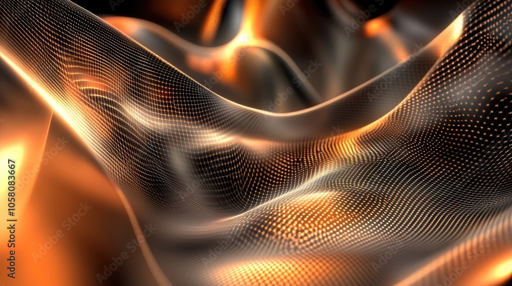 Poster futuristic tech background with glowing grids and smooth abstract shapes, representing digital advan
