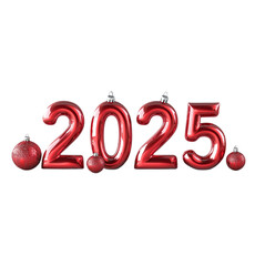 Happy New Year 2025 Transparent Background