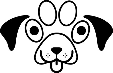 Dog paw print clip art design on plain white transparent isolated background for card, shirt, hoodie, sweatshirt, apparel, card, tag, mug, icon, poster or badge