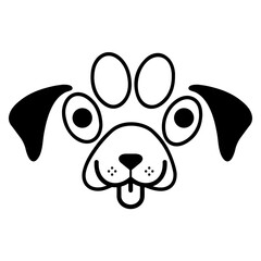 Dog paw print clip art design on plain white transparent isolated background for card, shirt, hoodie, sweatshirt, apparel, card, tag, mug, icon, poster or badge