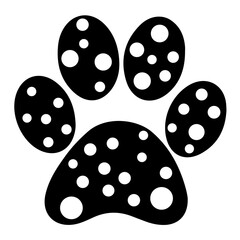 Dog paw print clip art design on plain white transparent isolated background for card, shirt, hoodie, sweatshirt, apparel, card, tag, mug, icon, poster or badge