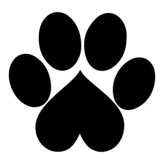 Dog paw print clip art design on plain white transparent isolated background for card, shirt, hoodie, sweatshirt, apparel, card, tag, mug, icon, poster or badge