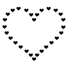 Heart clip art design on plain white transparent isolated background for card, shirt, hoodie, sweatshirt, apparel, tag, mug, icon, poster or badge