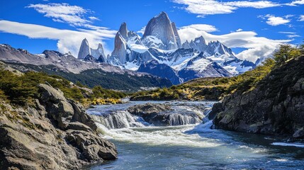 Alpine Serenity: 4K Ultra Clear Snow-Capped Mountain Landscape