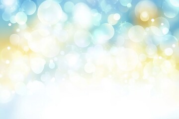 Dreamy pastel background with blurred light effects in soft colors of light blue and yellow, creating a serene and beautiful atmosphere reminiscent of a sunny day.