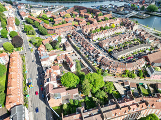 Aerial View of Buildings at Hotwells Central Bristol City of Southwest of England, Great Britain....