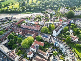 Aerial View of Buildings at Hotwells Central Bristol City of Southwest of England, Great Britain....
