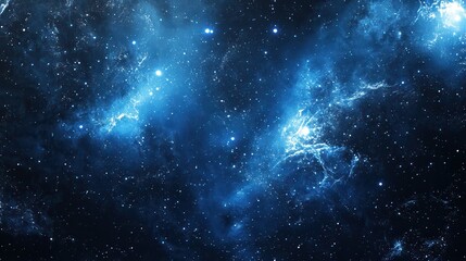 Fototapeta premium Cosmic Nebula A Breathtaking Night Sky with Bright Stars and Swirling Galactic Clouds - Abstract Background Image