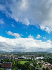 Fototapeta premium Aerial View of Buildings at Hotwells Central Bristol City of Southwest of England, Great Britain. High Angle Footage Was Captured with Drone's Camera from Medium High Altitude on May 27th, 2024.