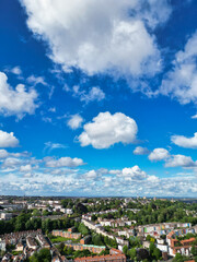 Aerial View of Buildings at Hotwells Central Bristol City of Southwest of England, Great Britain. High Angle Footage Was Captured with Drone's Camera from Medium High Altitude on May 27th, 2024.