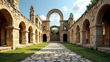 Fototapeta premium Exploring the ancient grandeur of a stone archway