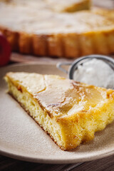 Traditional Apple Pie Charlotte: Delicious and Homemade on a Rustic Wooden Table