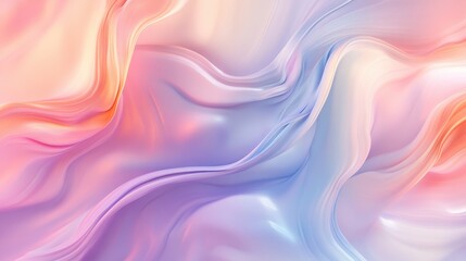 Obraz premium Abstract Pink, Blue and White Wavy Background - Soft Gradient Design.