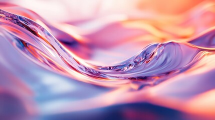 Abstract Liquid Wave in Vibrant Pink, Purple, and Orange Hues - Modern Digital Art Background.