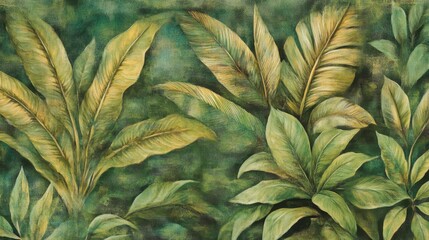 Fototapeta premium Lush Green Tropical Leaves for Decorative Background