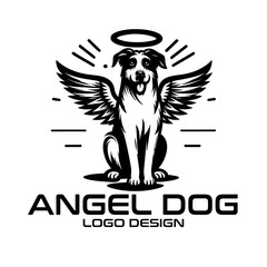 Angel Dog Vector Logo Design