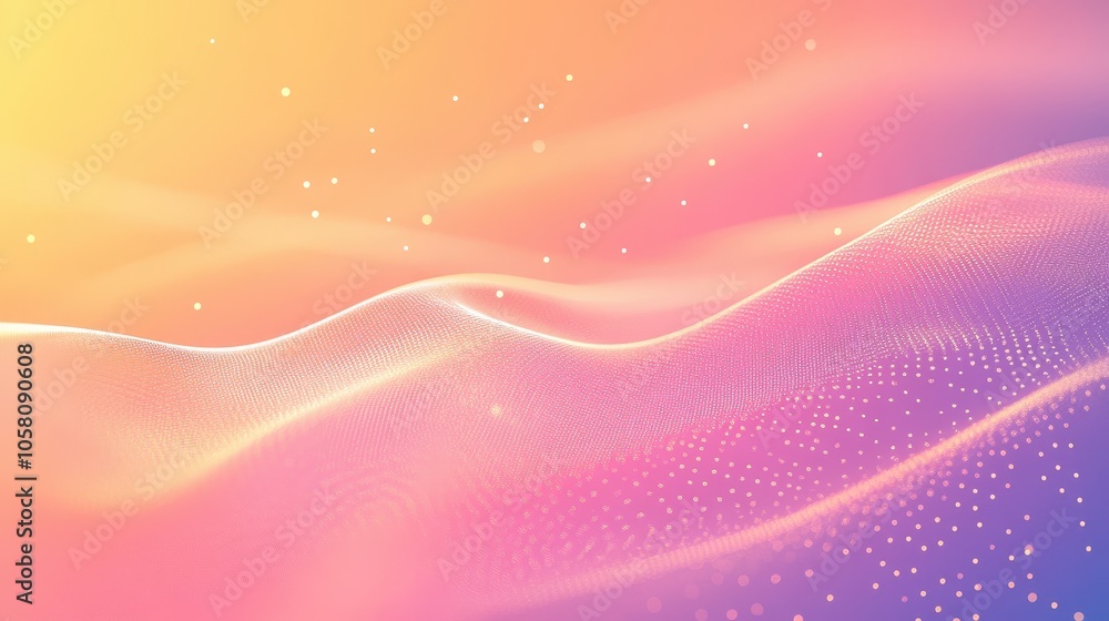 Aufkleber abstract pink and yellow gradient background with dotted texture and bokeh lights.