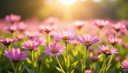 Fototapeta premium Blooming with joy in a field of sunshine