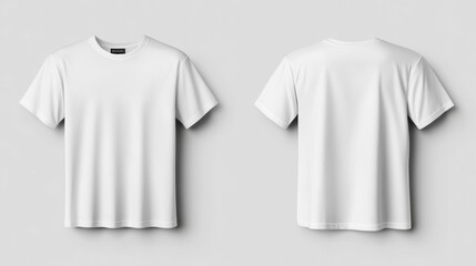 Fototapeta premium Blank white t-shirts front and back mockup