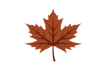 Autumn Maple Leaf Vector Illustration: Vibrant Seasonal Foliage Isolated on White Background for Rustic and Natural Design