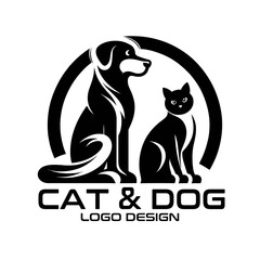 Cat And Dog Vector Logo Design