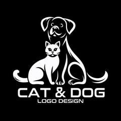 Cat And Dog Vector Logo Design