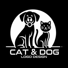 Cat And Dog Vector Logo Design