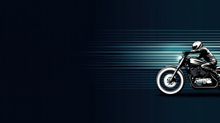 Embracing freedom a solitary journey on a sleek dark motorcycle through the open road