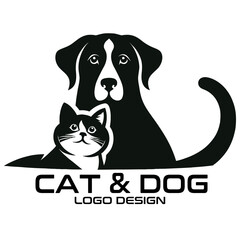 Cat And Dog Vector Logo Design
