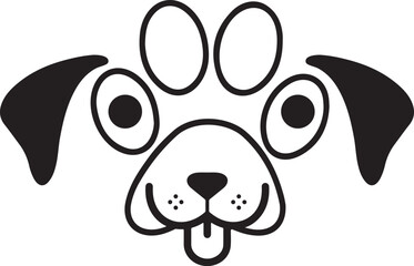 Dog paw print clip art design on plain white transparent isolated background for card, shirt, hoodie, sweatshirt, apparel, card, tag, mug, icon, poster or badge