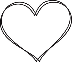 Heart clip art design on plain white transparent isolated background for card, shirt, hoodie, sweatshirt, apparel, tag, mug, icon, poster or badge