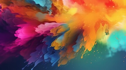 Vibrant 3D Color Explosion in Abstract Design