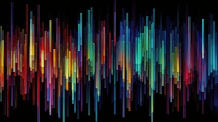 Abstract Colorful 3D Vertical Lines Background