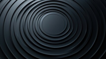 Obraz premium Abstract Black Circular Pattern - 3D Rendering of Concentric Circles for Background or Design Element.