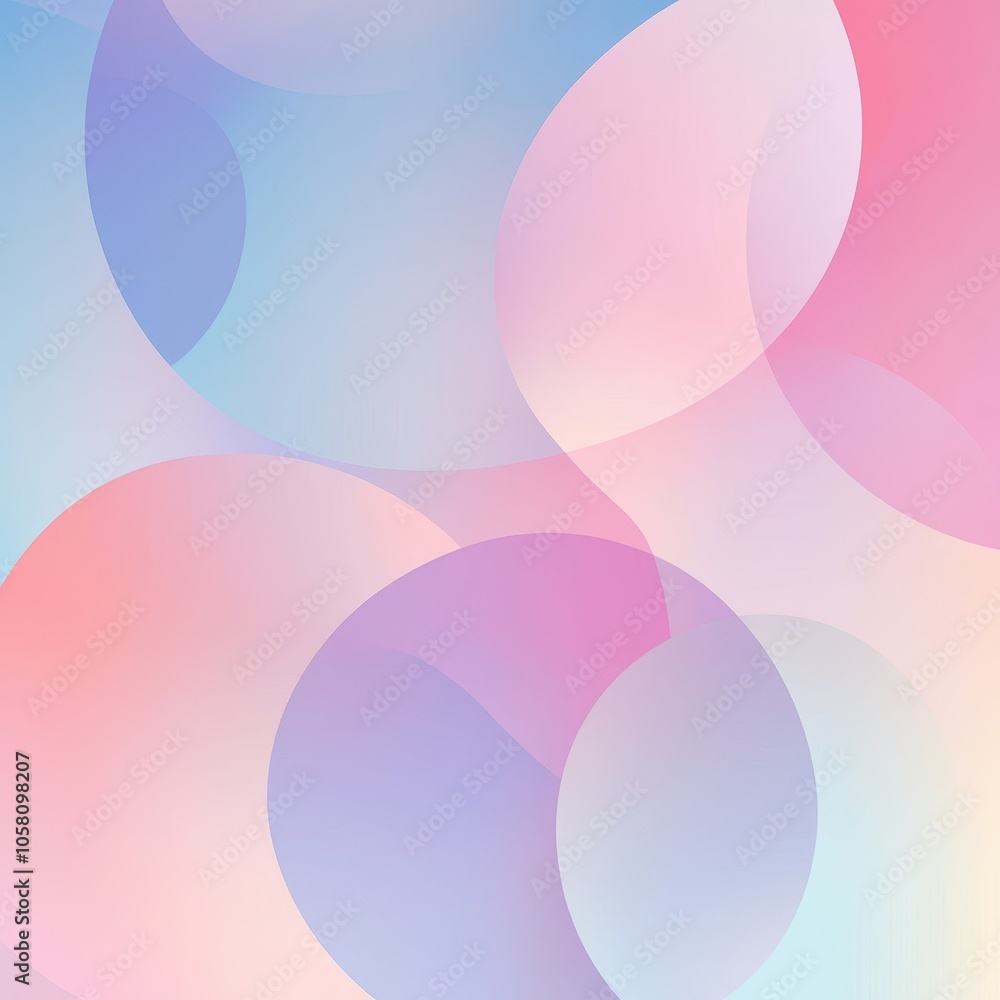 Poster abstract pastel background with overlapping circles, gradient colors, and soft blur effect.