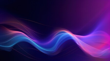 Colorful 3D Waves of Light on a Dark Background