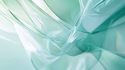 Fototapeta premium Abstract Green Background with Shiny Smooth Flowing Lines.