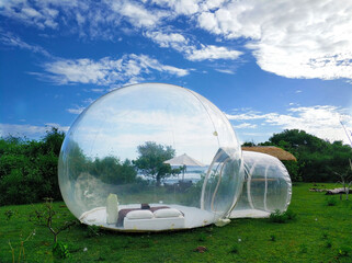The bubble hotel in jungles on island Bali