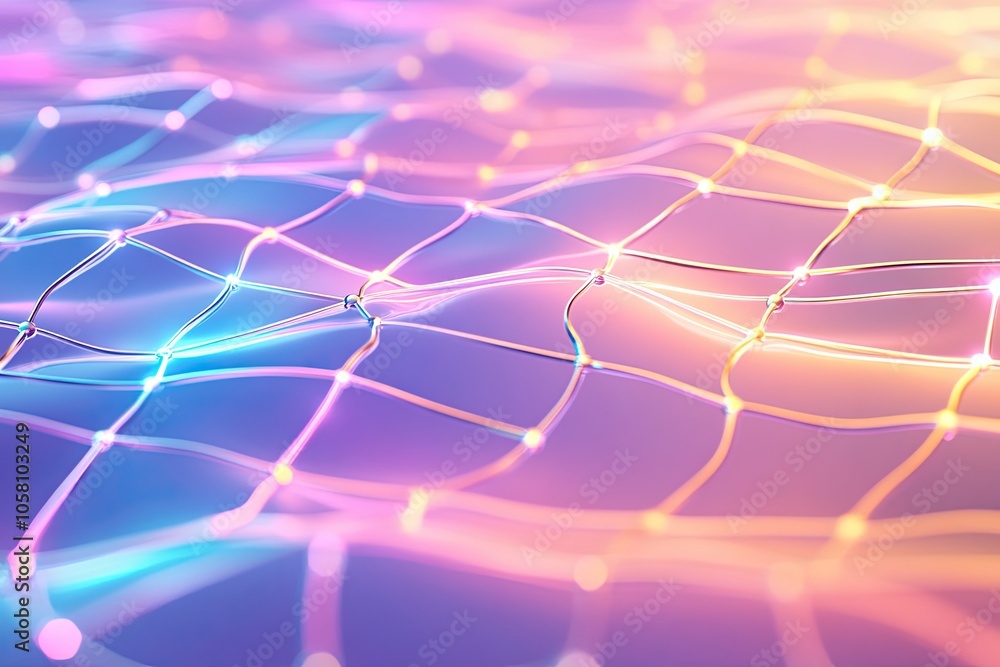 Aufkleber exploring the beauty of abstract geometric dna within a vibrant biochemical network