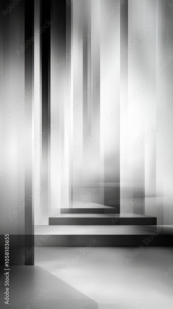 Poster Exploring the Depths of Abstraction With Minimalist Gray Geometric Shapes and Textures