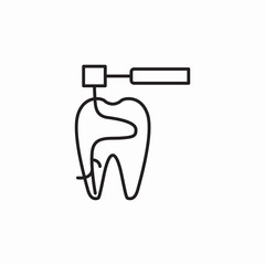 tooth nerve removal icon sign vector