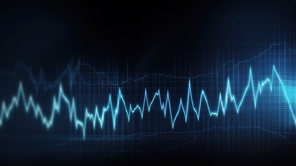 Fototapeta premium Abstract 3D Waveform Visualization in Blue Tones