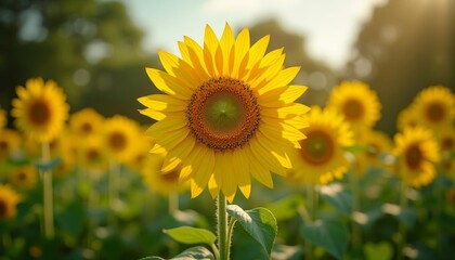 Bright and cheerful sunflower field