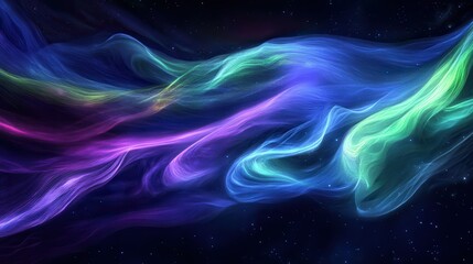 Obraz premium Abstract Neon Lights Swirling in a Dark Galaxy - Futuristic Background